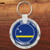 Curaçao Round Emblem Sleutelhanger (Voorkant)