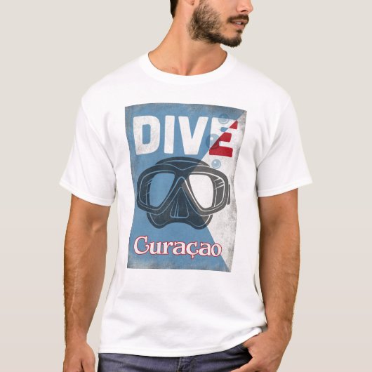 Curaçao  scuba duikmasker t-shirt (Voorkant)