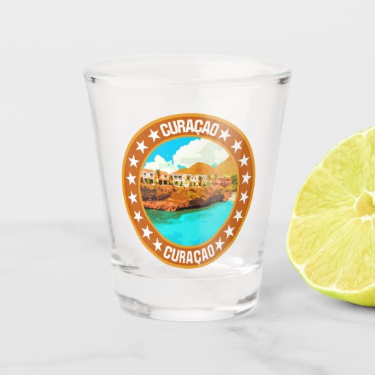 Curaçao Shot Glas (Voorkant)