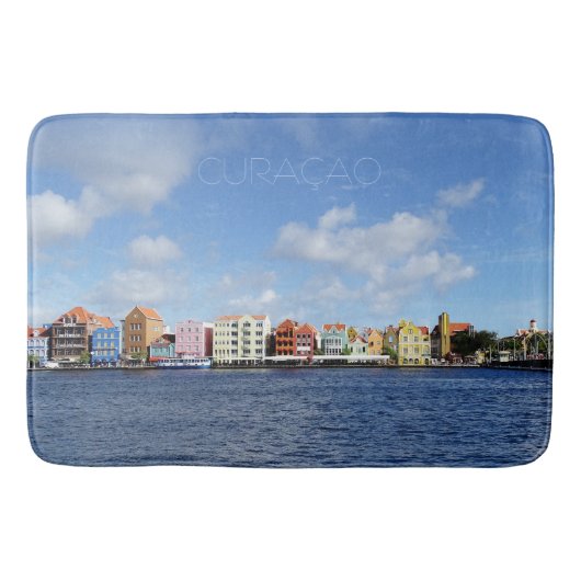 Curaçao Skyline w/out-tekst (aanpasbaar) Badmat (Voorkant)