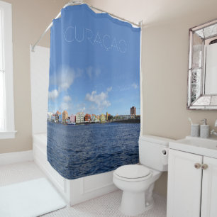 Curaçao Skyline w/out-tekst (aanpasbaar) Douchegordijn