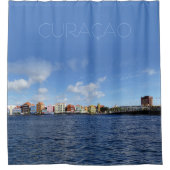 Curaçao Skyline w/out-tekst (aanpasbaar) Douchegordijn (Voorkant)
