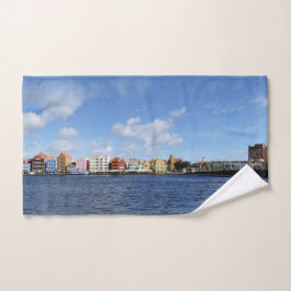 Curaçao Skyline w/out-tekst (aanpasbaar) Handdoek
