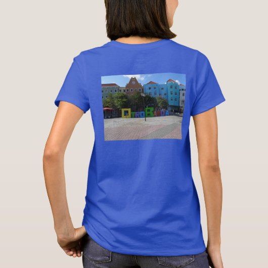 Curaçao Skyline w/out-tekst (aanpasbaar) T-shirt (Achterkant)