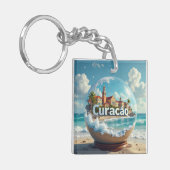 Curacao strand globe sleutelhanger (Voorkant Links)