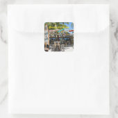 Curaçao-strand Vierkante Sticker (Tas)