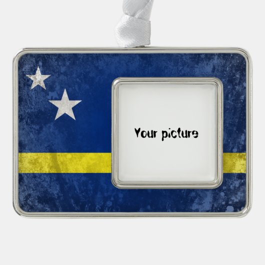 Curacao Verzilverd Omlijst Ornament (Voorkant)