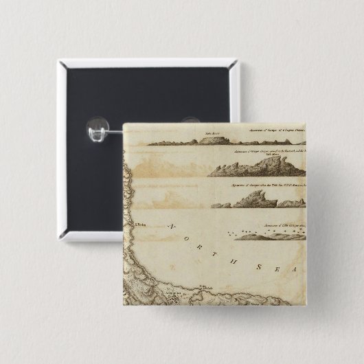 Curaçao Vierkante Button 5,1 Cm (Voorkant /achterkant)