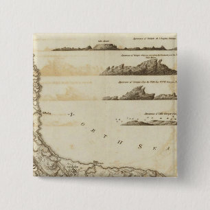 Curaçao Vierkante Button 5,1 Cm