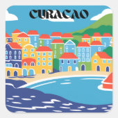 Curaçao Vierkante Sticker (Voorkant)