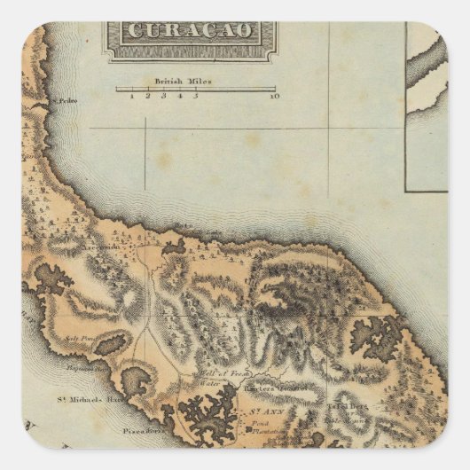 Curacao Vierkante Sticker (Voorkant)