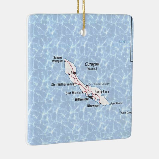 Curaçao Vintage Map Keramisch Ornament (Rechts)
