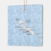 Curaçao Vintage Map Keramisch Ornament (Links)