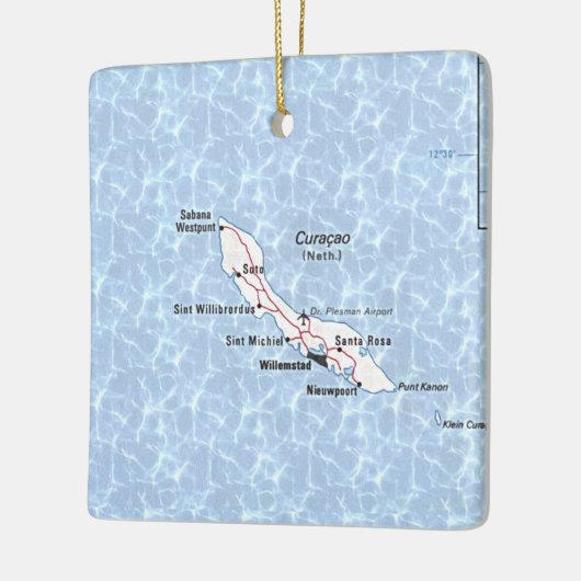 Curaçao Vintage Map Keramisch Ornament (Links)