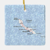 Curaçao Vintage Map Keramisch Ornament (Voorkant)