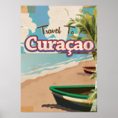 Curaçao vintage reis poster art. (Voorkant)