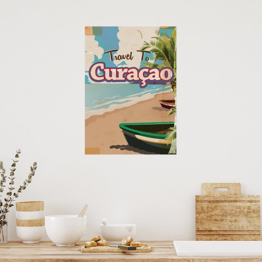 Curaçao vintage reis poster art. (Keuken)