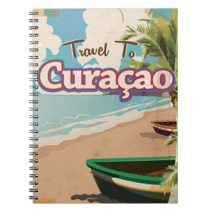 Curaçao vintage reis poster art. notitieboek