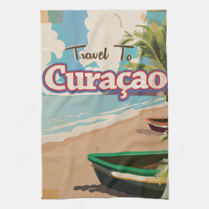 Curaçao vintage reis poster art. theedoek