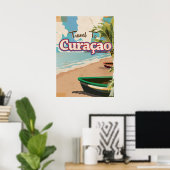 Curaçao vintage reisposter kunst. poster (Thuiskantoor)