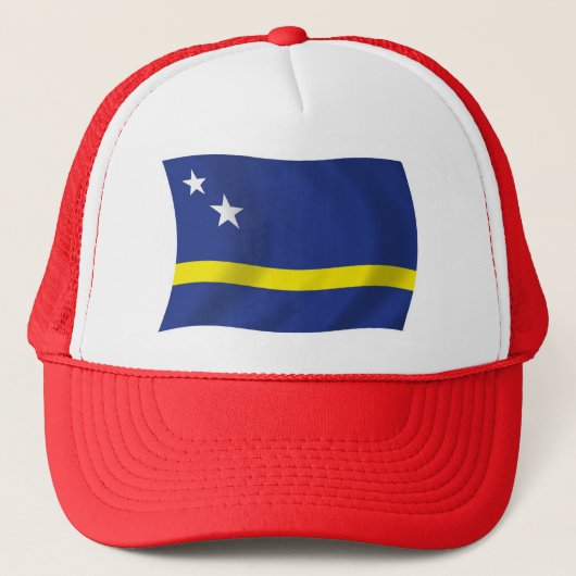 Curaçao Vlag Hoed Trucker Pet (Voorkant)