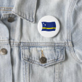 Curaçao Vlag Knop Ronde Button 5,7 Cm (In situ)