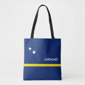 Curaçao-vlag met aanpasbare tekst tote bag (Voorkant)