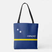 Curaçao-vlag met aanpasbare tekst tote bag (Achterkant)