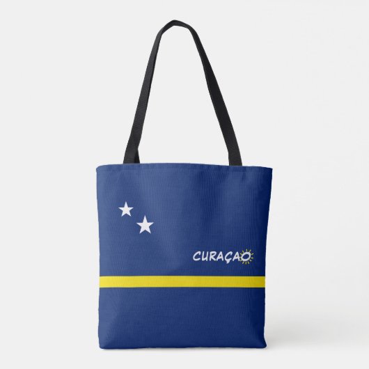 Curaçao-vlag met aanpasbare tekst tote bag (Achterkant)