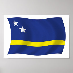 Curacao Vlag Poster Print