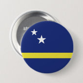 Curaçao vlag ronde button 7,6 cm (Voorkant /achterkant)