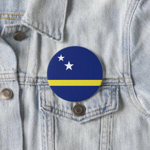 Curaçao vlag ronde button 7,6 cm
