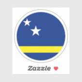 Curaçao Vlag Ronde Sticker (Vel)