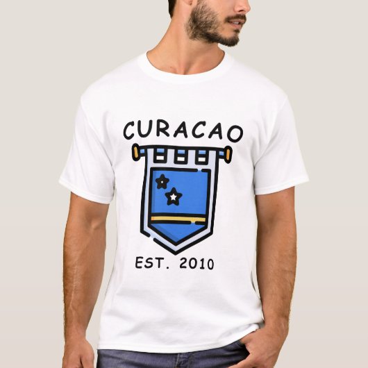 Curaçao vlag t-shirt (Voorkant)