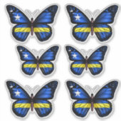 Curaçao Vlinder Vlag Sticker (Voorkant)