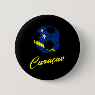 Curaçao Voetbal Ll,curacao,vlag Van Curaçao,curaca Ronde Button 5,7 Cm