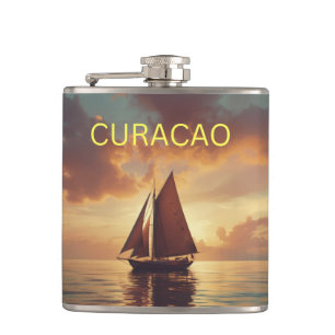 Curaçao zonsondergang heupfles