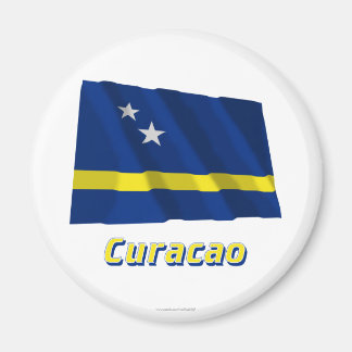 Curaçao Zwaaiende Vlag met Naam Magneet