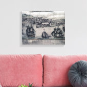 CuracaoPanoramic MapCuracao, Nederland Canvas Afdruk (Insitu (Woonkamer))