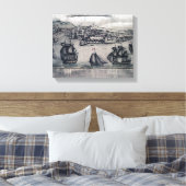 CuracaoPanoramic MapCuracao, Nederland Canvas Afdruk (Insitu (Slaapkamer))