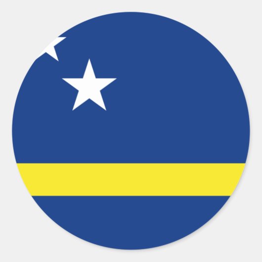Curaçaose vlag CW Ronde Sticker (Voorkant)