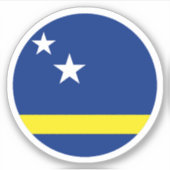 Curaçaose Vlag Ronde Sticker (Voorkant)