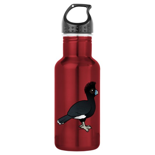 Curassow-waterfles met blauwe kieuwen waterfles  (Voorkant)