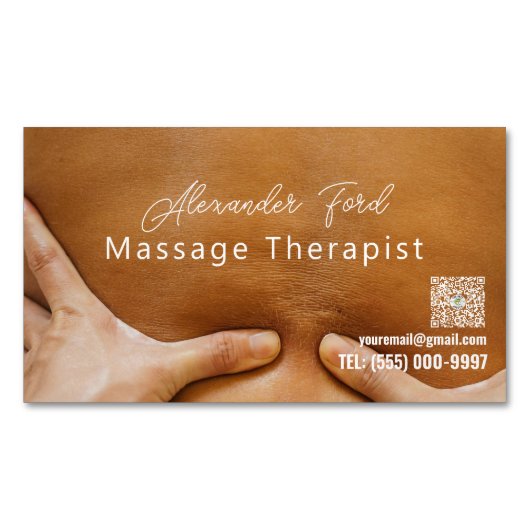 Curated Massage Therapeut Fotobedrijf Magnetisch Visitekaartje (Voorkant)