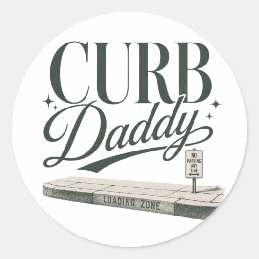 Curb Daddy Ronde Sticker (Voorkant)