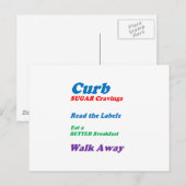 CURB SUGAR CRAVINGS beroemd gemaakt door NAVIN Jos Briefkaart (Voorkant / Achterkant)