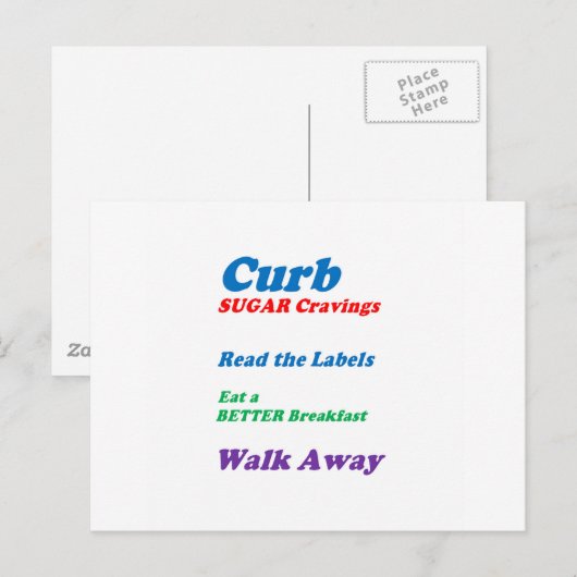 CURB SUGAR CRAVINGS beroemd gemaakt door NAVIN Jos Briefkaart (Voorkant / Achterkant)