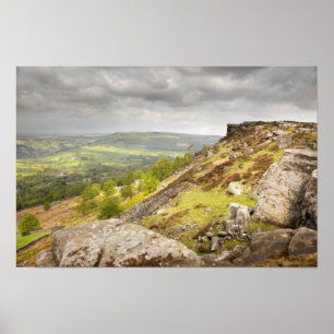 Curbar Edge in Derbyshire, foto van het Peak Distr Poster