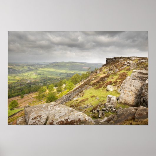 Curbar Edge in Derbyshire, foto van het Peak Distr Poster (Voorkant)