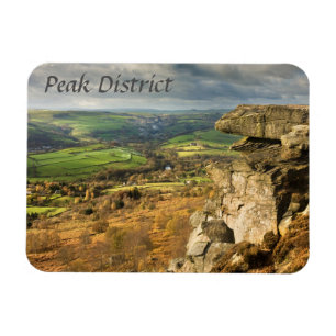 Curbar Edge uitzicht, Peak District souvenir foto Magneet